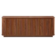 Reeded Walnut-Finish Sideboard Cabinet 64in