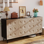 Oak-Finish Mid-Century Sideboard Buffet