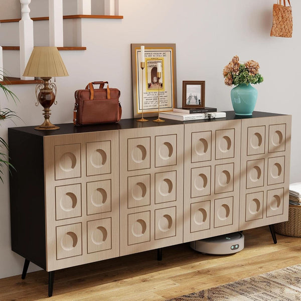 Oak-Finish Mid-Century Sideboard Buffet