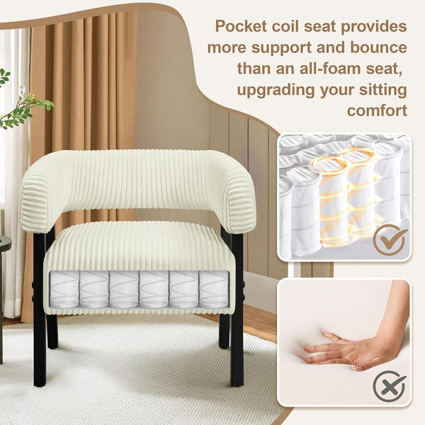 Corduroy Barrel Accent Chair – chair (view 4) | Roost & Roam