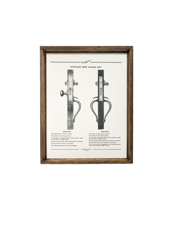 Antique Hardware Print Wood Frame