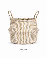 Chevron Seagrass Storage Basket