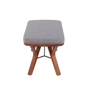 Mid-Century Upholstered Wood Bench