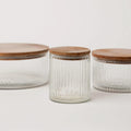 Fluted Glass Storage Jar Set