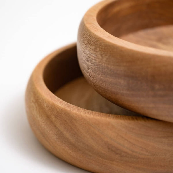 Turned Hardwood Snack Serving Bowl