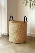 Handwoven Elephant Grass Laundry Hamper