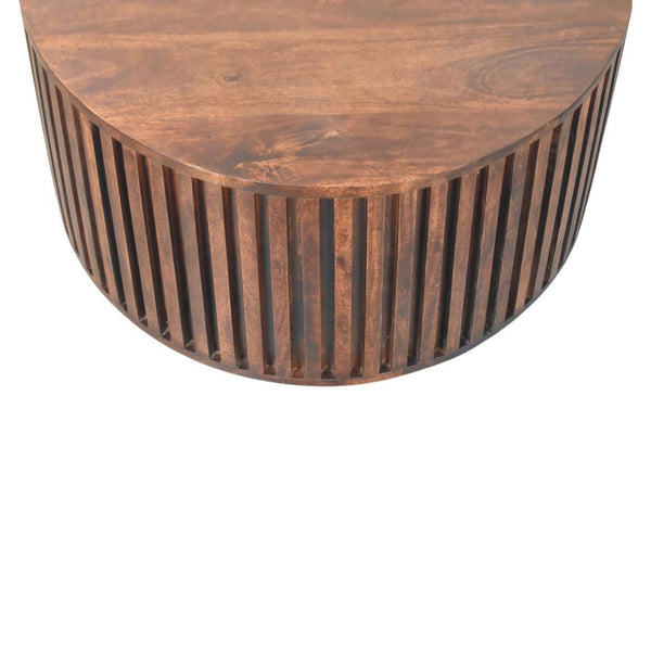 Slatted Round Mango Wood Coffee Table
