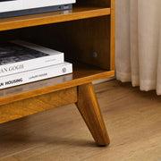 Rattan-Door Mid-Century Media Console — back and side profile detail