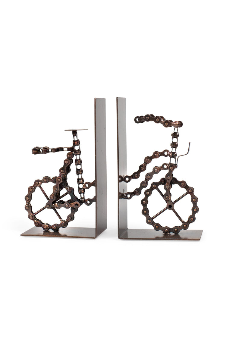 Repurposed Iron Chain Bicycle Bookends