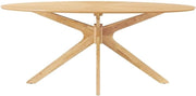 Oak-Finish Oval Dining Table