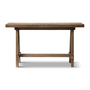 Reclaimed Elm Trestle Console Table — scale reference and proportion detail