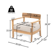 Acacia Wood Outdoor Club Chair