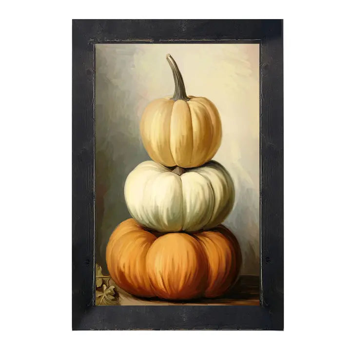 Stacked Pumpkins Framed Print, 2 Size Options