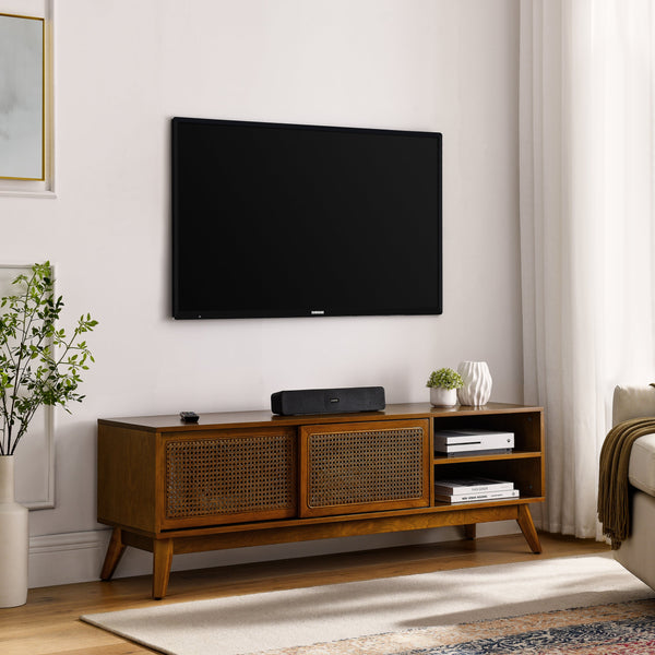 Rattan-Door Mid-Century Media Console — alternate view or variant option