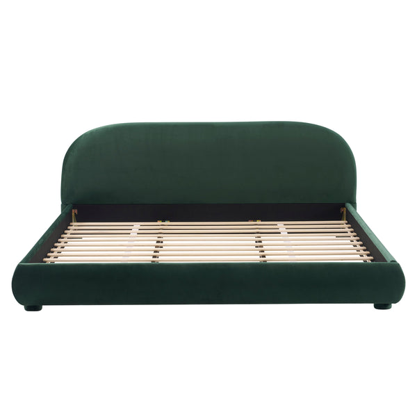 Curved Velvet Upholstered Bed Frame