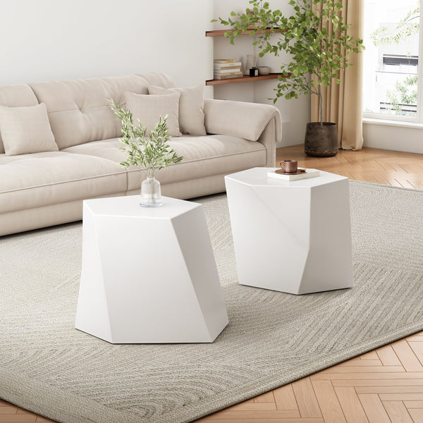 Close-up of material and construction detail — Geometric MGO Coffee Table Set