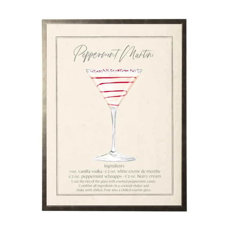 Watercolor Cocktail Recipe Framed Print