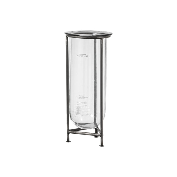Clear Glass Tube Vase With Stand