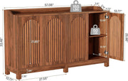 57 Inch Farmhouse Sideboard Cabinet With Adjustable Shelves