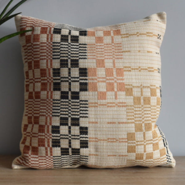 Handwoven Geometric Textile Pillow Cover