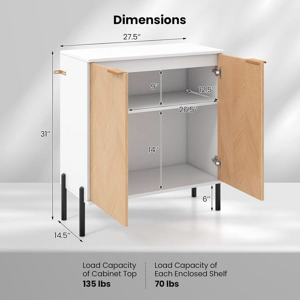 Chevron-Panel Two-Door Storage Cabinet (view 3) | Roost & Roam