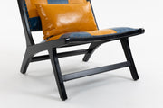 Patchwork Leather Sling Accent Chair — alternate view or variant option