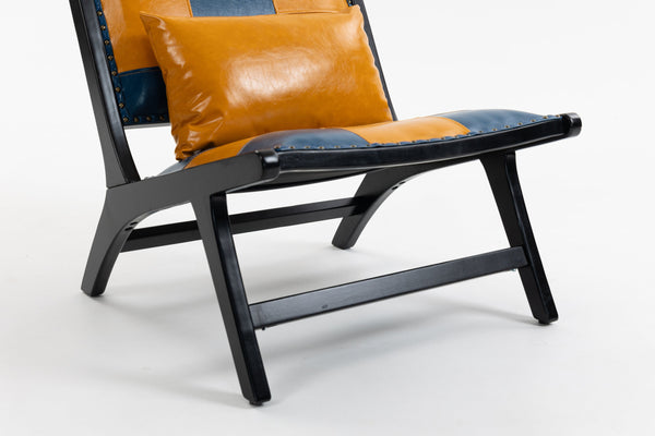 Patchwork Leather Sling Accent Chair — alternate view or variant option