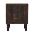 Fluted Mango Wood Two-Drawer Nightstand