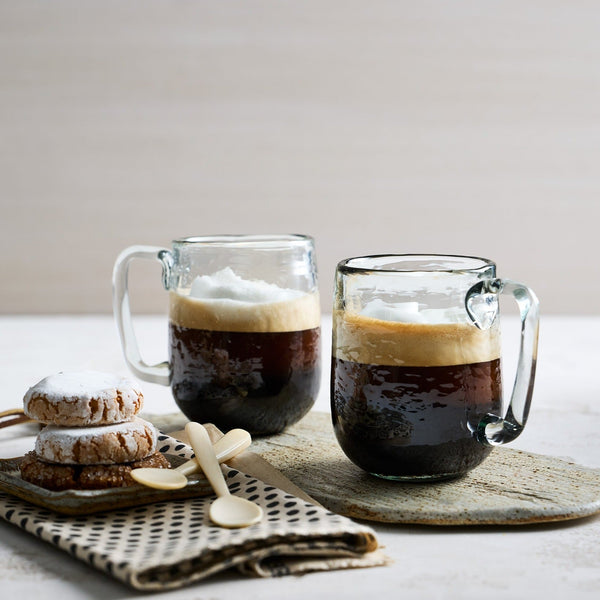 Hammered Glass Large Mug Set