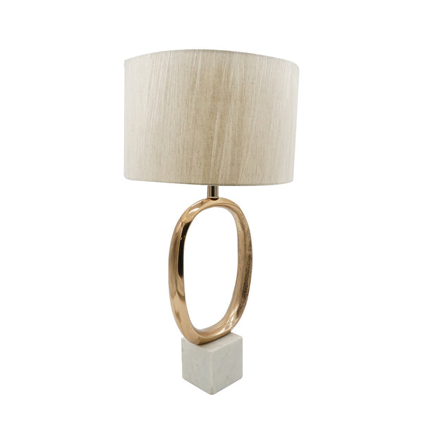 Oval Cut-Out Gold Metal Table Lamp