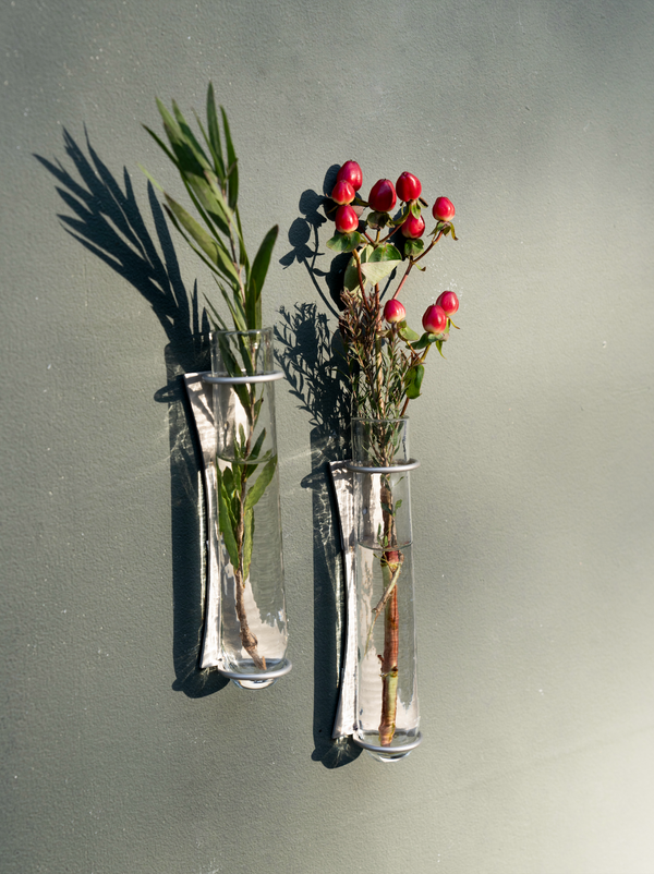Glass Wall Bud Vase Set