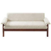 Bouclé Wood Frame Loveseat Sofa