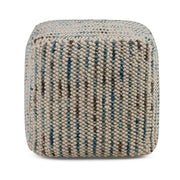 Woven Stripe Cube Pouf Ottoman