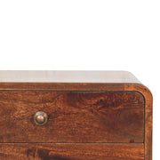 Curved Mango Wood Two-Drawer Nightstand