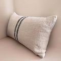 Slub Cotton Chevron-Stripe Lumbar Pillow