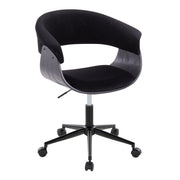 Mid-Century Upholstered Swivel Office Chair