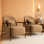 Camel Boucle Mid-Century Armchair – chair | Roost & Roam