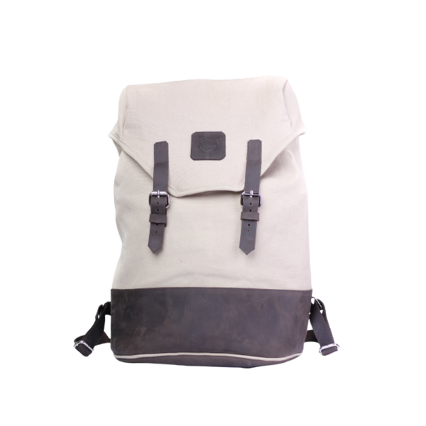 Hand-Stitched Leather Canvas Daypack