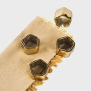 Gold Sculpted Handcrafted Napkin Ring Set