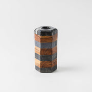 Striped Marble Acacia Taper Candleholder