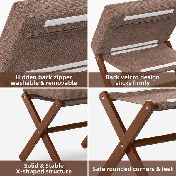 Folding X-Frame Upholstered Footstool – ottoman (view 5) | Roost & Roam