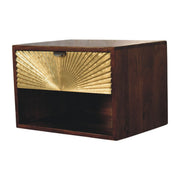 Sunburst Brass Mango Wood Nightstand