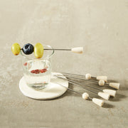 Bone-Accent Stainless Cocktail Pick Set