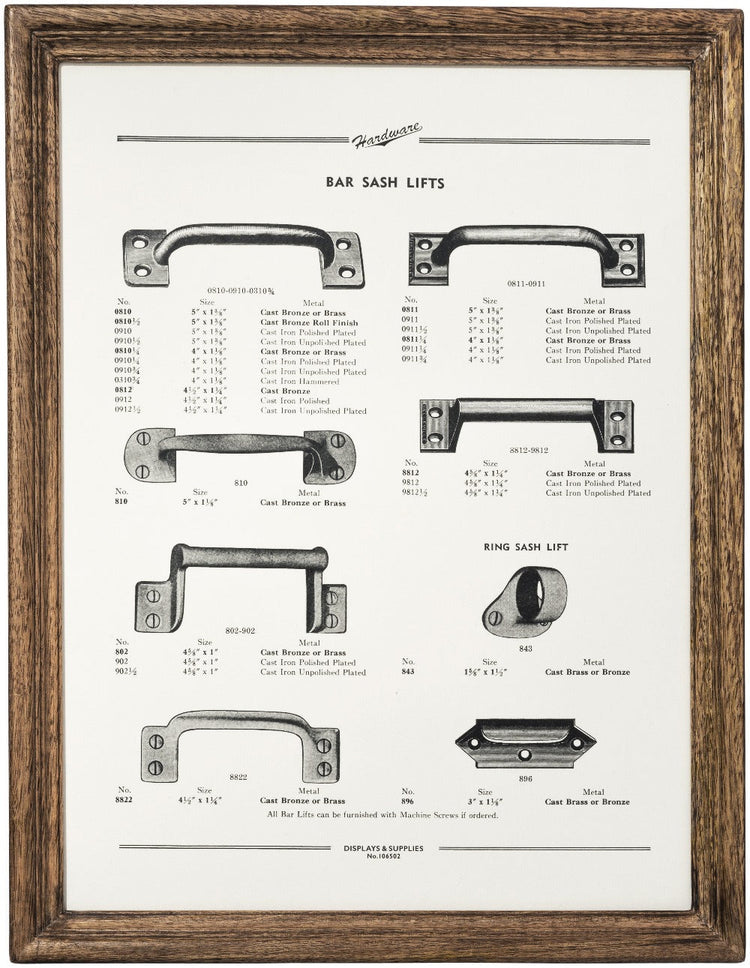 Wide Wood-Grain Frame Hardware Print