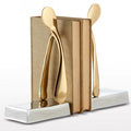 Two-Tone Metal Wishbone Bookend Pair