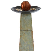 Slate Pedestal Orb Outdoor Fountain