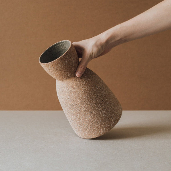 Hourglass Stoneware Ceramic Vase