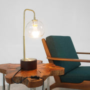 Gold Glass Globe Desk Lamp