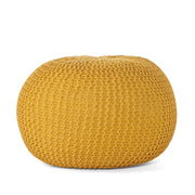 Knitted Cotton Round Pouf Ottoman