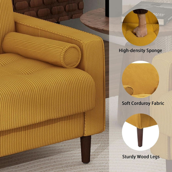Wide-Seat Corduroy Accent Chair – chair (view 5) | Roost & Roam